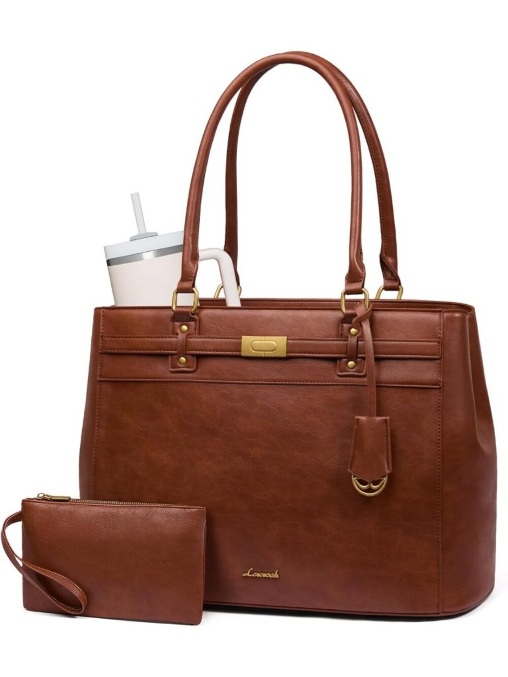 Stylish Waterproof Laptop Tote Bag for Women, 15.6" Large Work Briefcase Purse